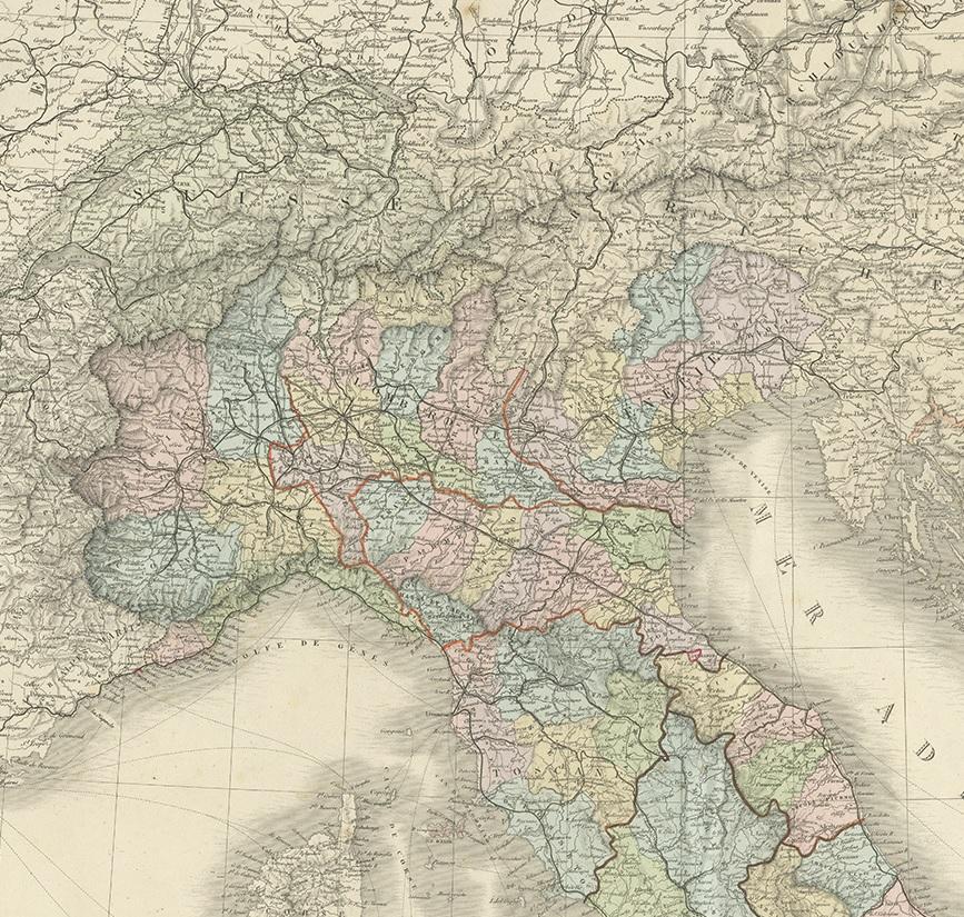 Antike Karte von Norditalien von Levasseur, 1875 im Zustand „Gut“ im Angebot in Langweer, NL