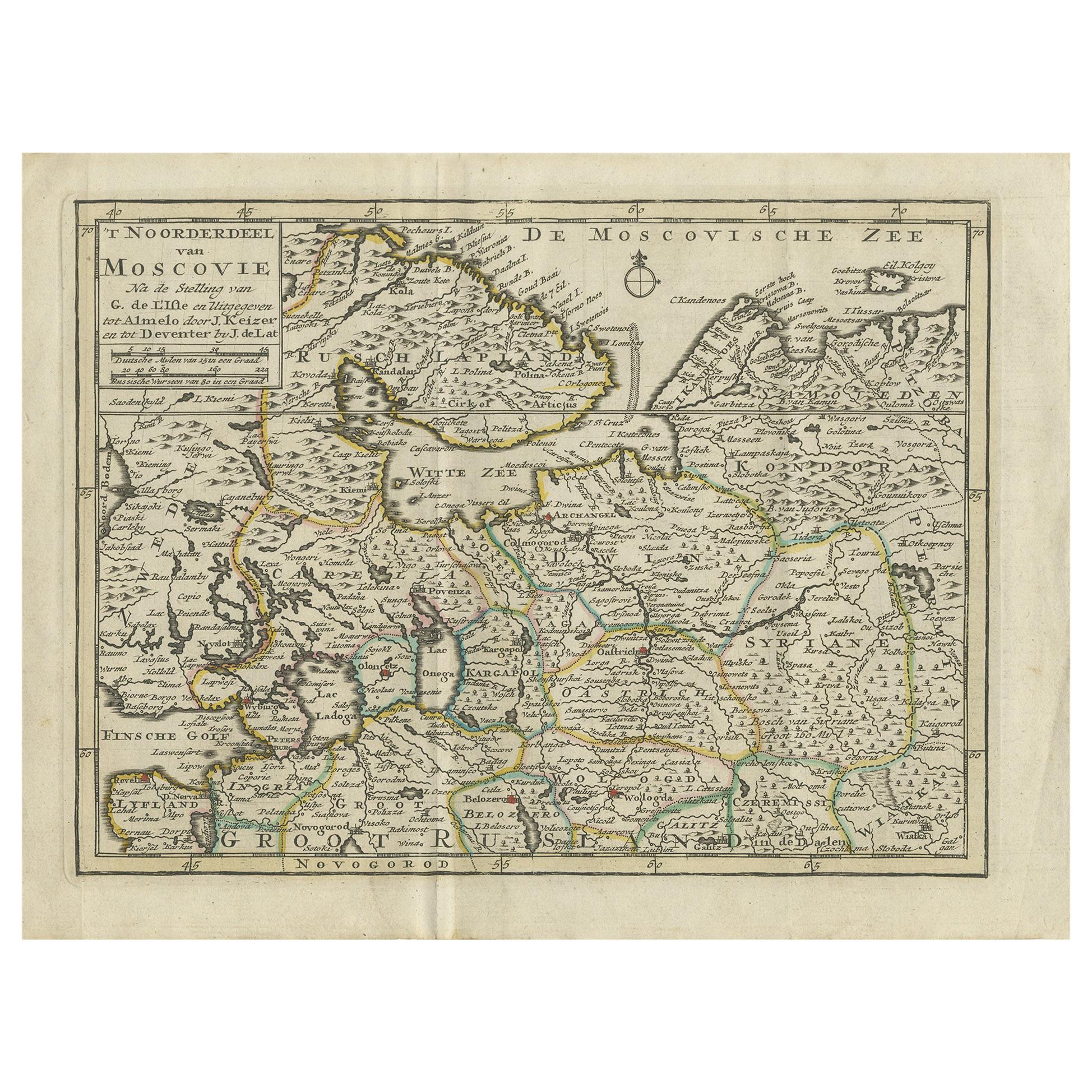 Antique Map of Northern Muscovy by Keizer & de Lat, 1788 For Sale