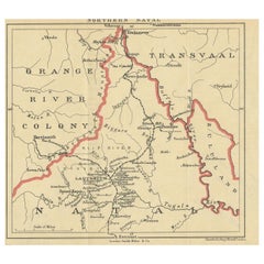 Antike Karte von Nord-Natal von Stanford:: 1900