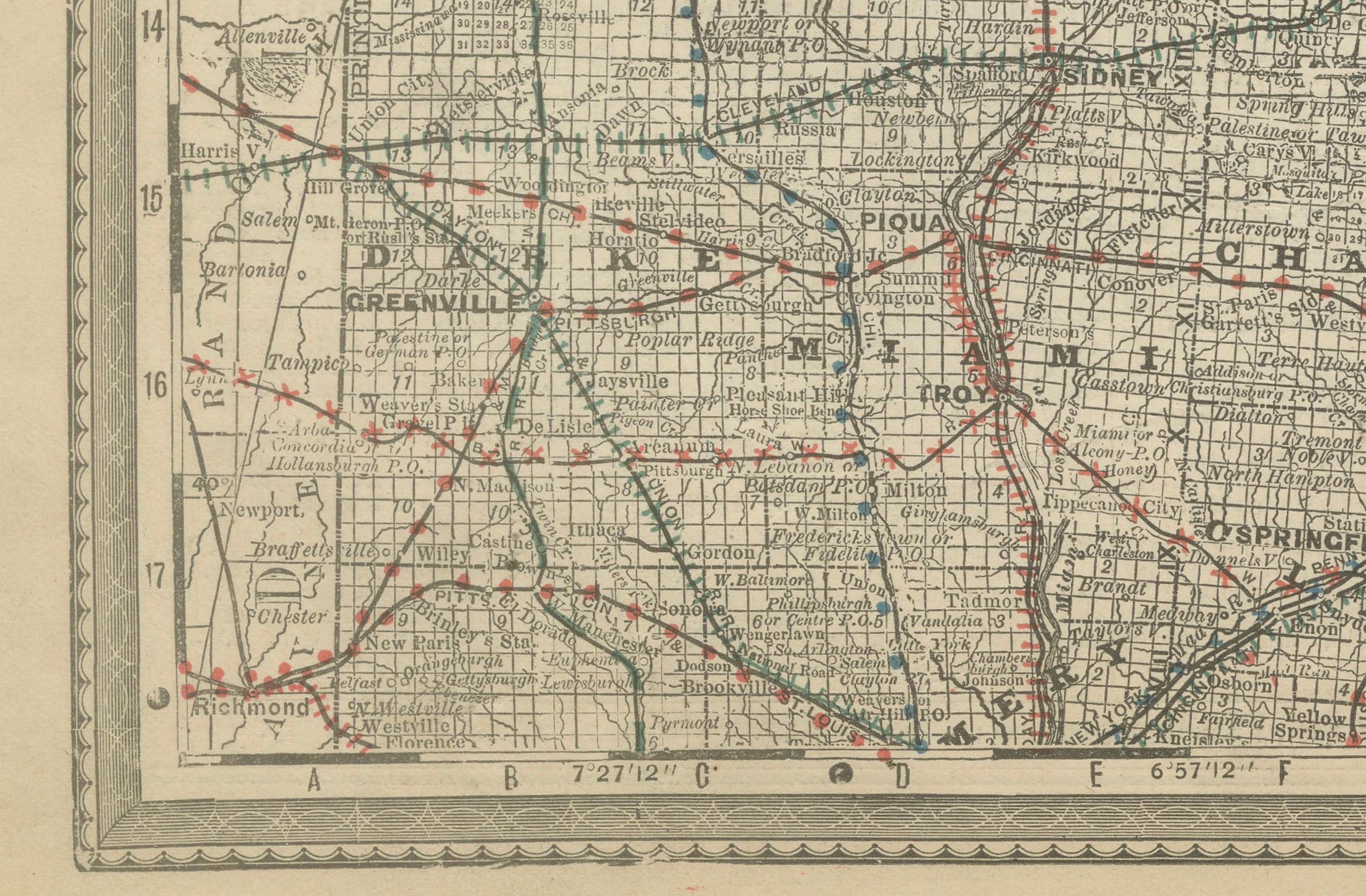 Antique Map of Northern Ohio – The Buckeye State with Railroads & Counties, 1888

This antique engraved map of Northern Ohio, published in 1888 by Rand, McNally & Co. in Chicago for their Improved Indexed Business Atlas and Shippers Guide, offers a