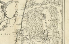 Antique Map of Northern Palestine with The Tribes of Israel. Dutch, 1763