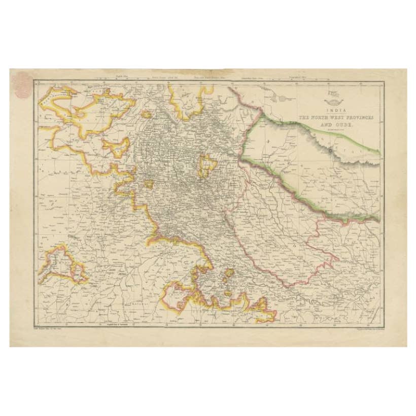 Antique Map of Northwestern India by Weller, 1857