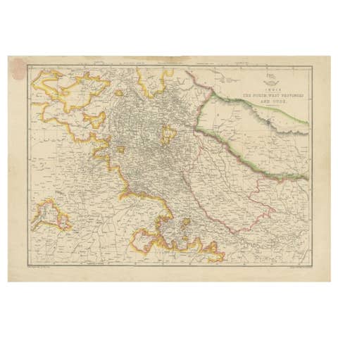Antique Map of Northwestern India by Weller, 1857