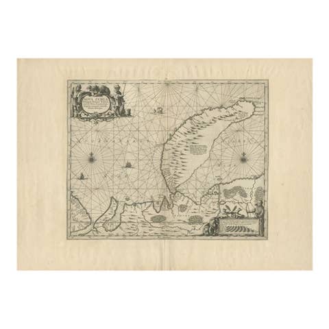 Antique Map of Nova Zembla by Janssonius, c.1650