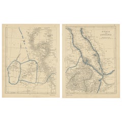 Antique Map of Nubia and Abyssina by Lowry, 1852