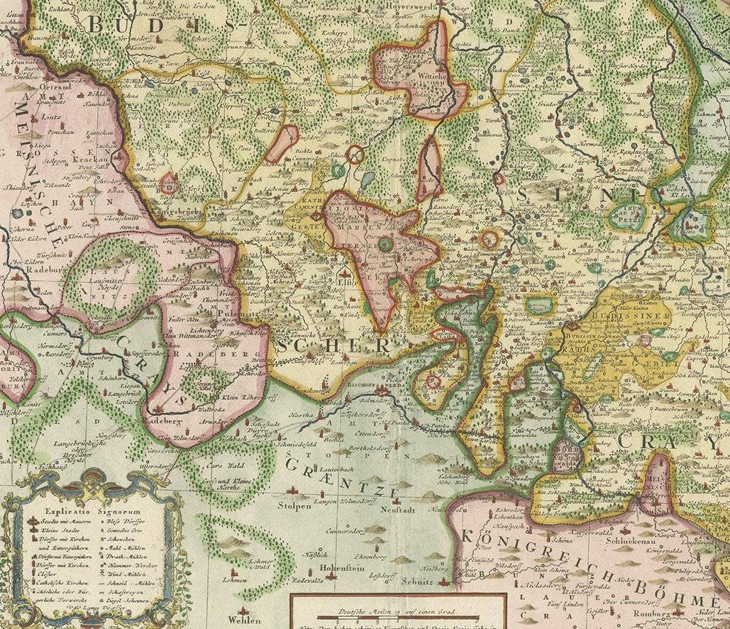 Antique Map of Oberlausitz by Homann Erben, '1746'