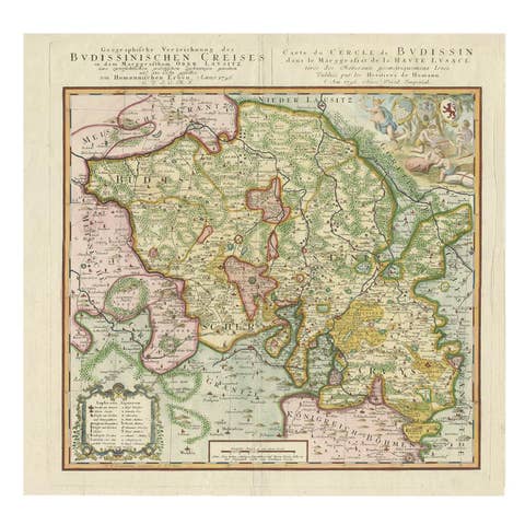 Antique Map of Oberlausitz by Homann Erben, '1746'