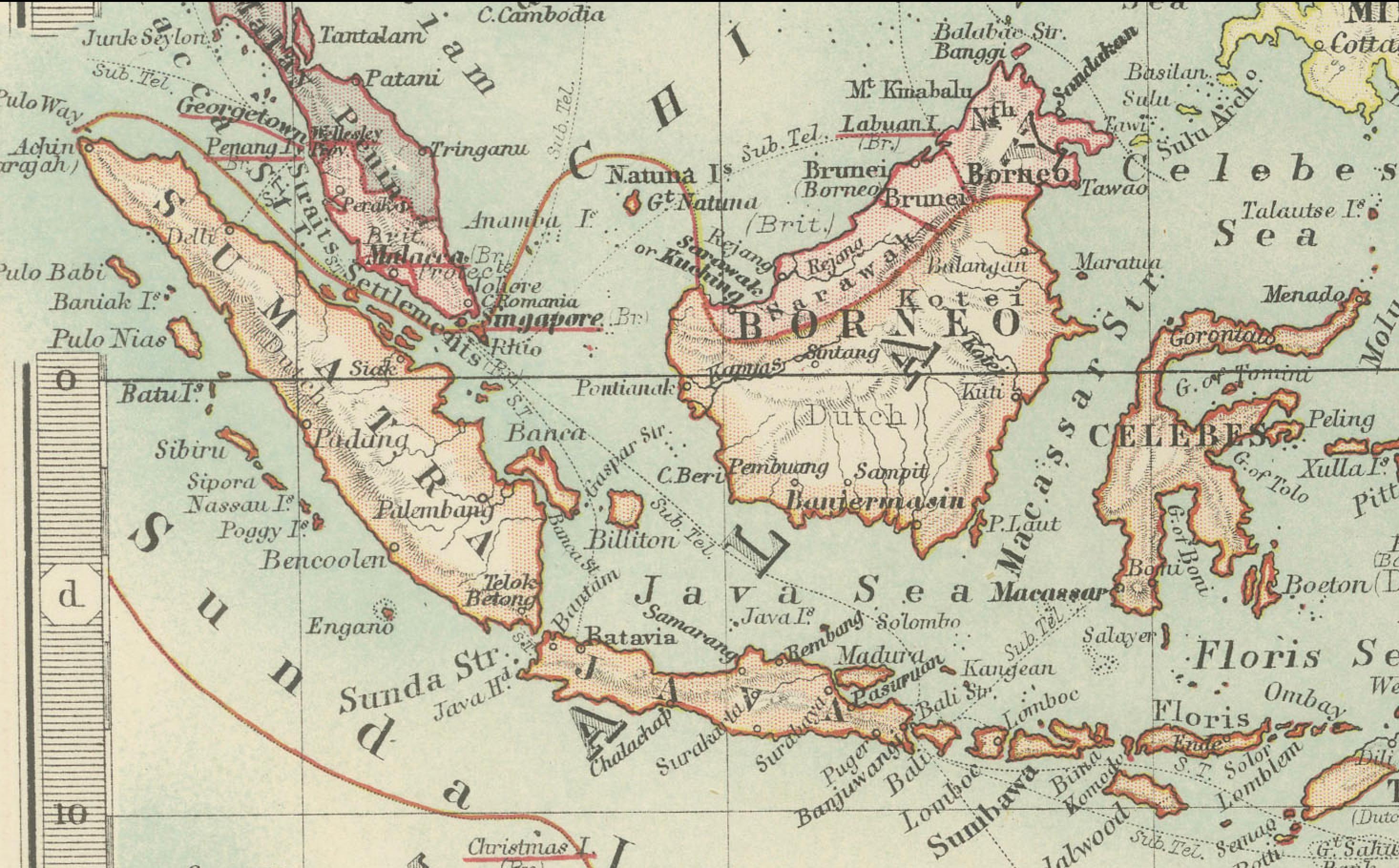 Antique Map of Oceania, 1903, Featuring the Pacific Islands and Australasia (20. Jahrhundert) im Angebot