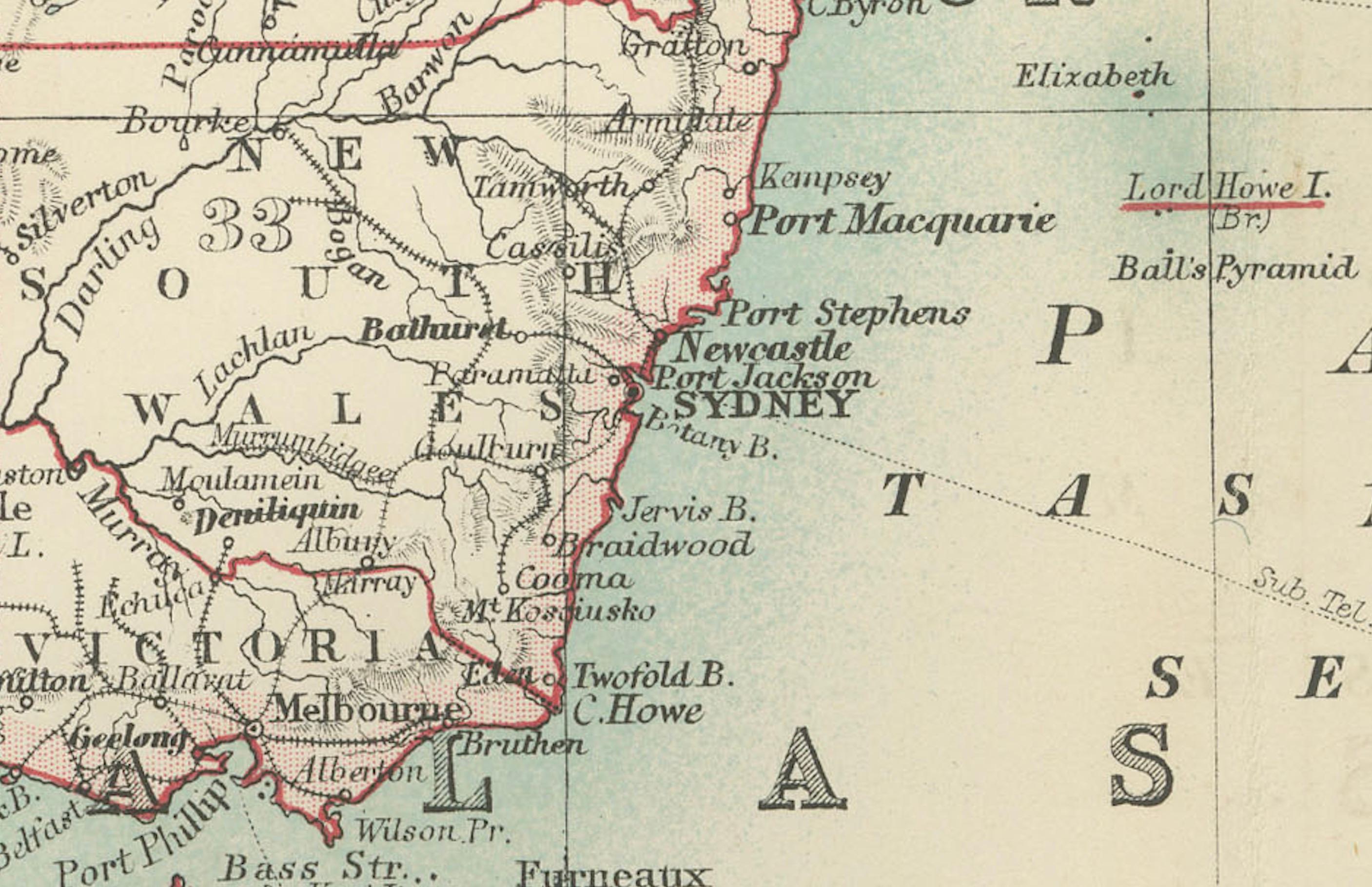 Antique Map of Oceania, 1903, Featuring the Pacific Islands and Australasia (Papier) im Angebot