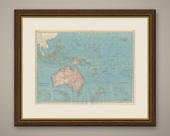 Antique Map of Oceania and Malaysia, with Australia and New Zealand, 1899