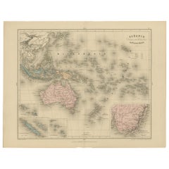 Antique Map of Oceania by Hachette & Co, '1881'