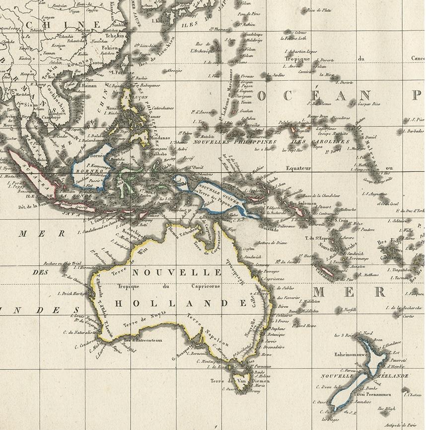 Antique Map of Oceania by Malte-Brun, 1812 In Good Condition In Langweer, NL