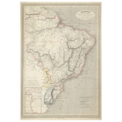 Mappa antica di Brasile, Paraguay e Uruguay