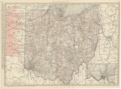 Antique Map of Ohio, The Buckeye State, Rand McNally, 1899