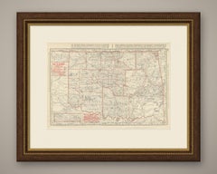 Antique Map of Oklahoma and Indian Territory, Before Statehood, 1899
