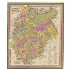 Antique Map of Old European Russia, 1846