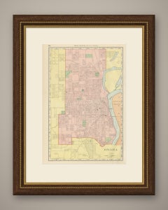 Antique Map of Omaha, with Union Stock Yards, Rand McNally, 1899