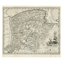 Carte ancienne de Oostergo, Friesland, par Tirion, 1785