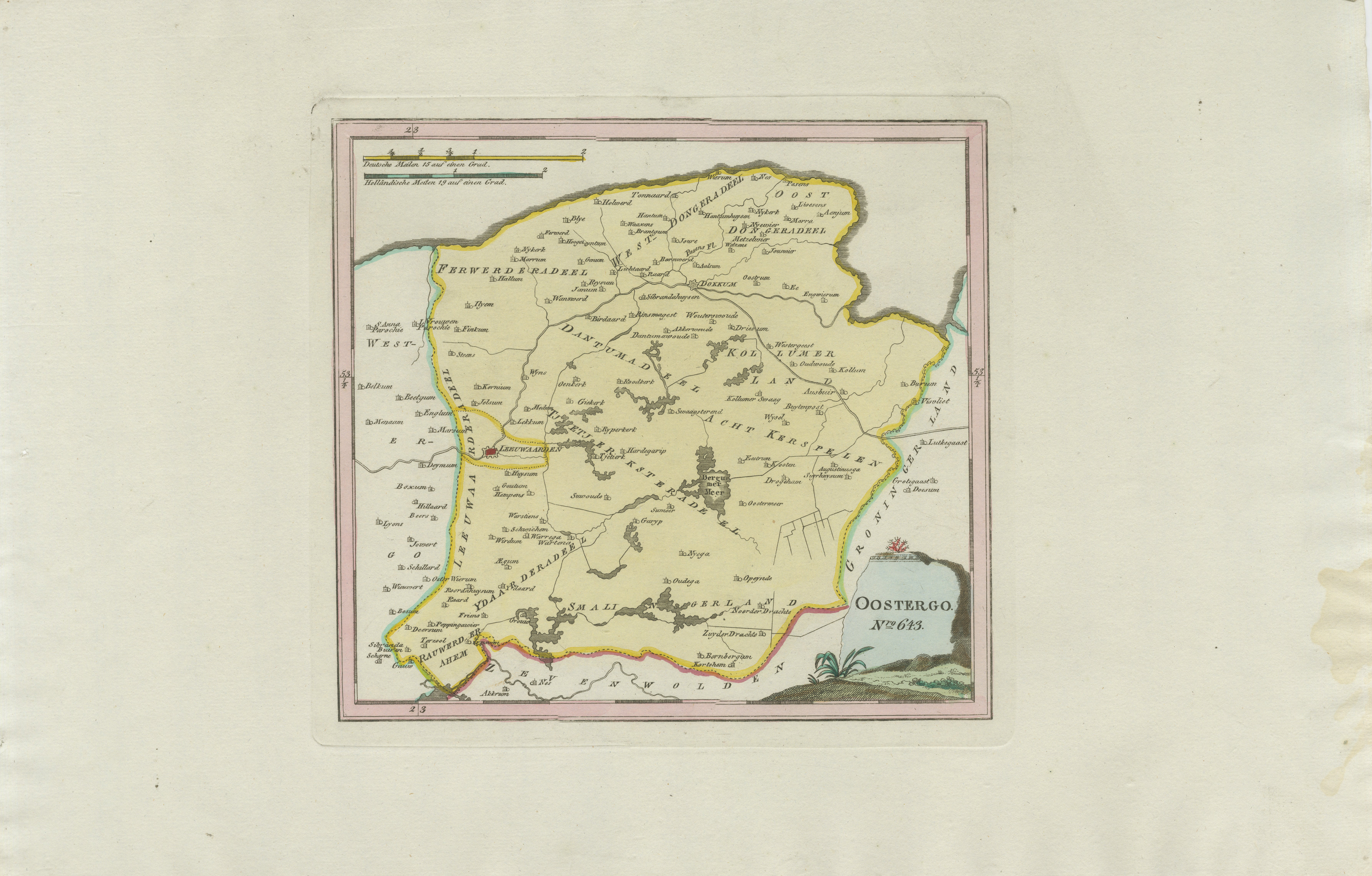 Carte ancienne d'Oostergo, Frise par von Reilly, 1791

Carte originale gravée intitulée 
