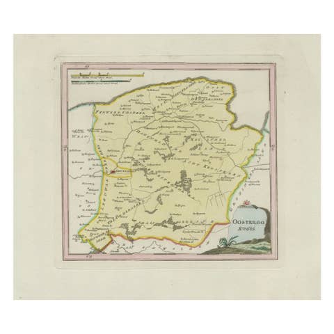Antique Map of Oostergo, Friesland by von Reilly, 1791