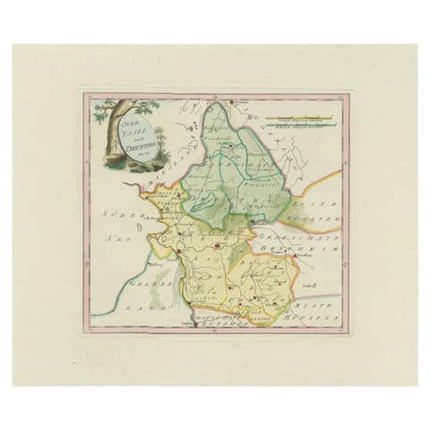 Antique Map of Overijssel and Drenthe by Von Reilly, c.1795