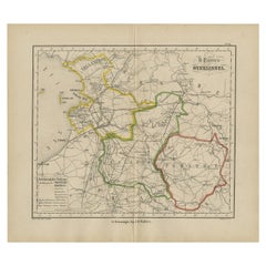 Mapa antiguo de Overijssel por Brugsma, 1864