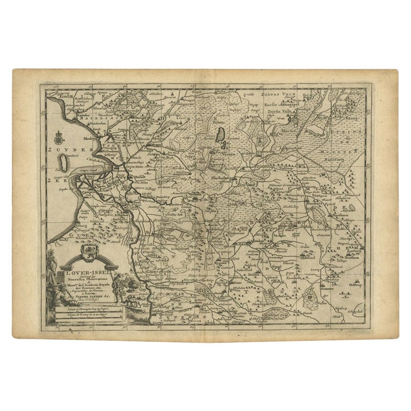 Mappa antica di Overijssel di A. der Van, 1715 ca.