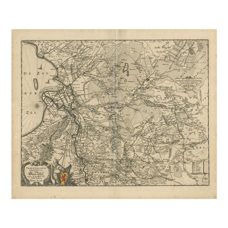 Mappa antica di Overijssel di Visscher, 1652 ca.