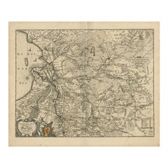 Antique Map of Overijssel by Visscher, c.1652