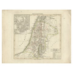 Antique Map of Palestine, 1848