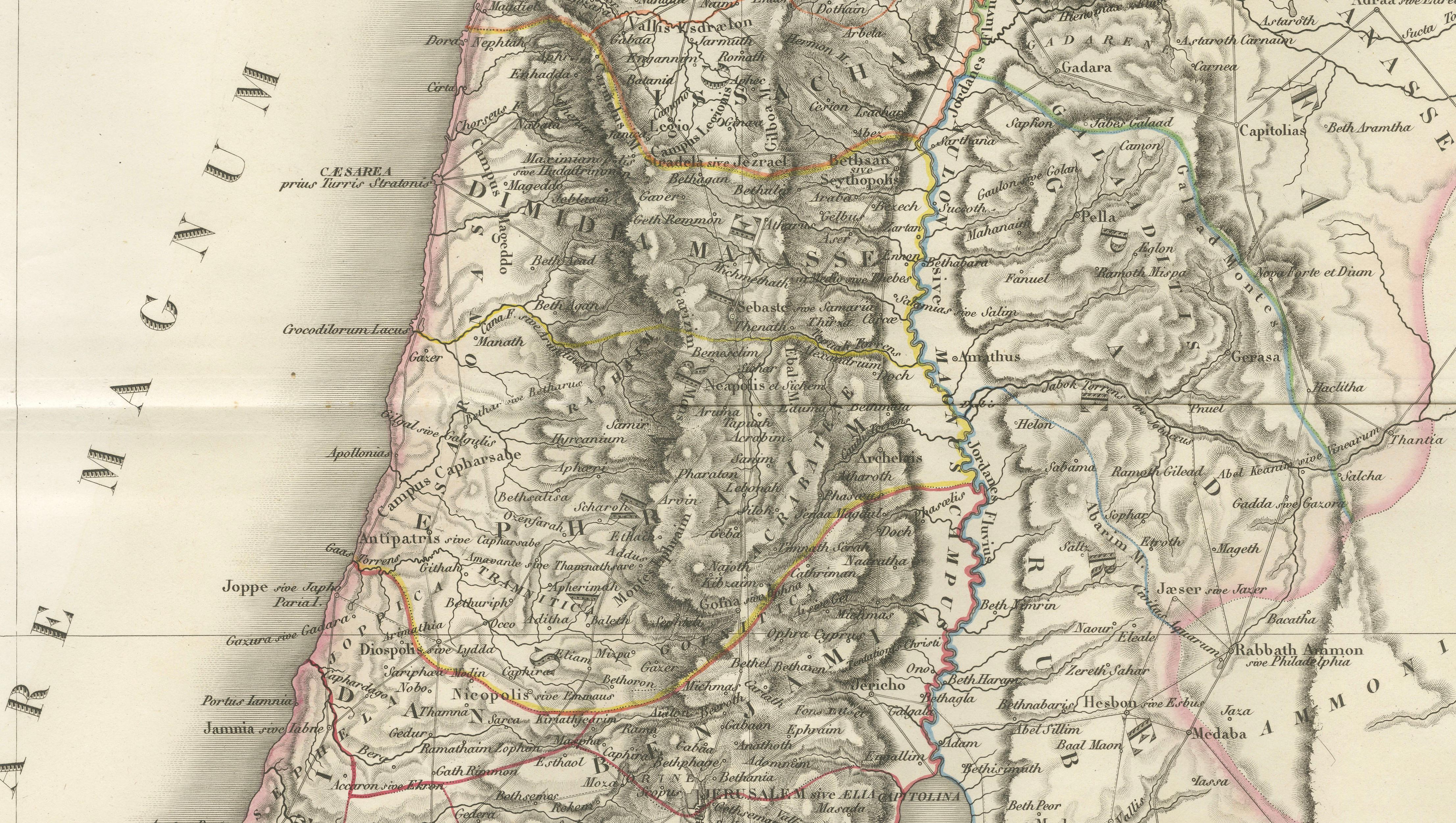 Antique Map of Palestine and the Holy Land – Lapie, Paris, 1838