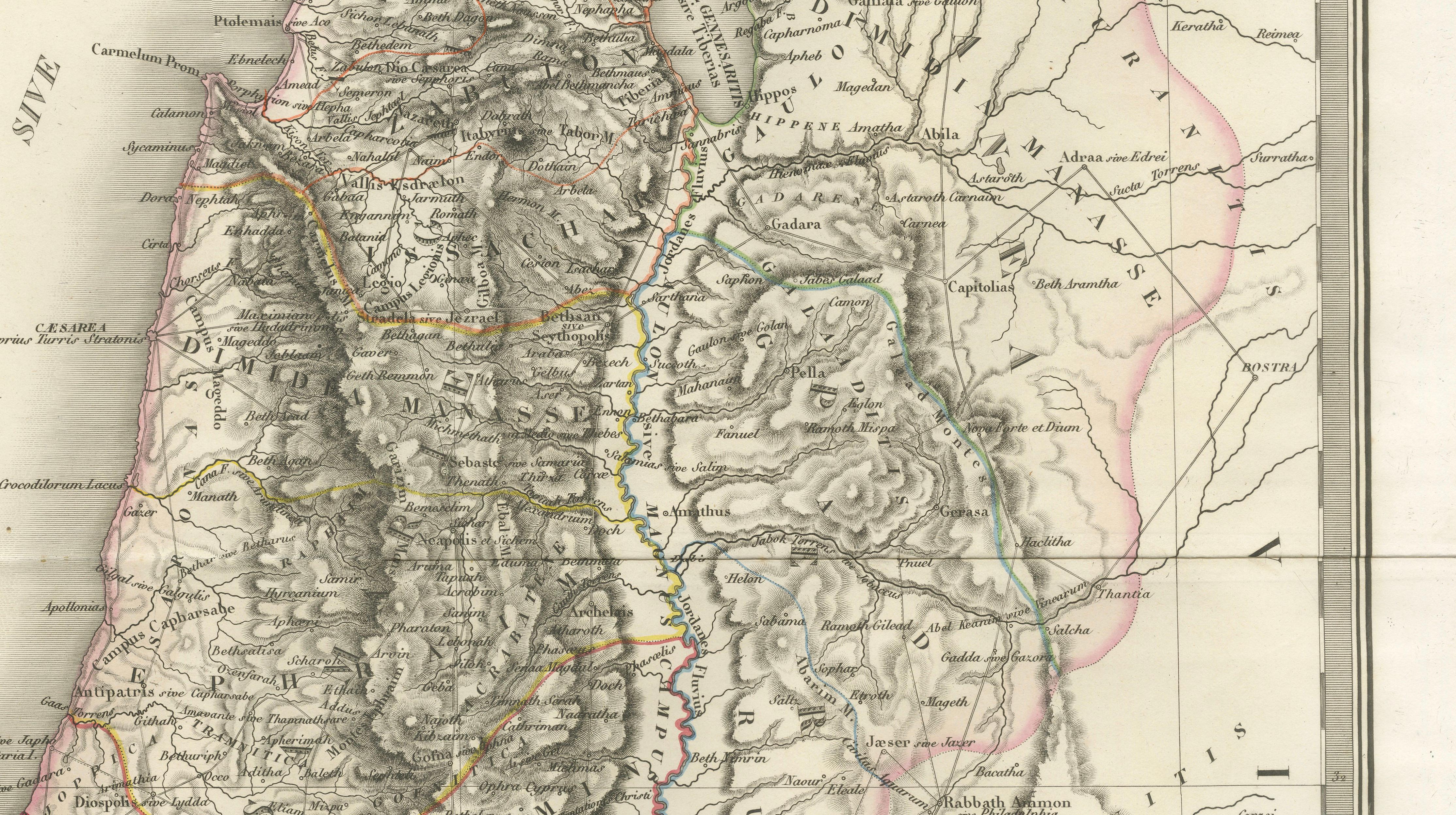 Antique Map of Palestine and the Holy Land – Lapie, Paris, 1838