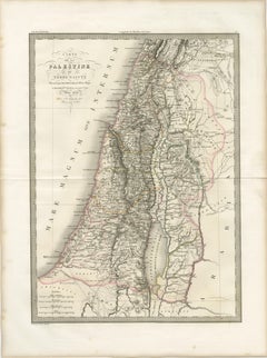 Antique Map of Palestine and the Holy Land – Lapie, Paris, 1838