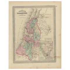 Antique Map of Palestine by Johnson, 1872