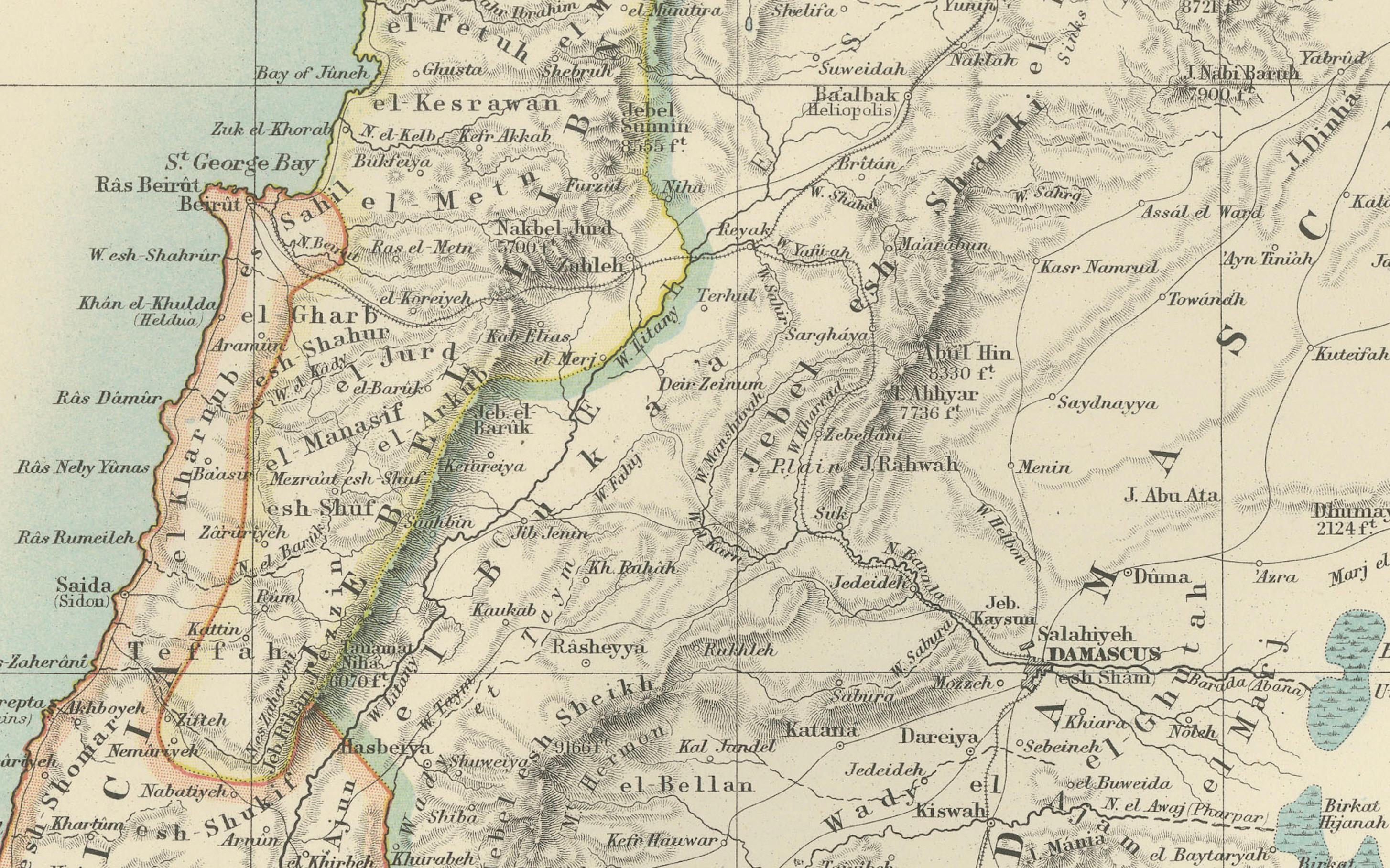 Carta geografica antica della Palestina o Terra Santa, 1903, con dettagli biblici in vendita 1
