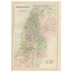 Carte ancienne de la Palestine avec les divisions tribales bibliques - Black
s Atlas, 1884