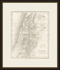 Antique Map of Palestine with the Twelve Tribes by Dower, circa 1835