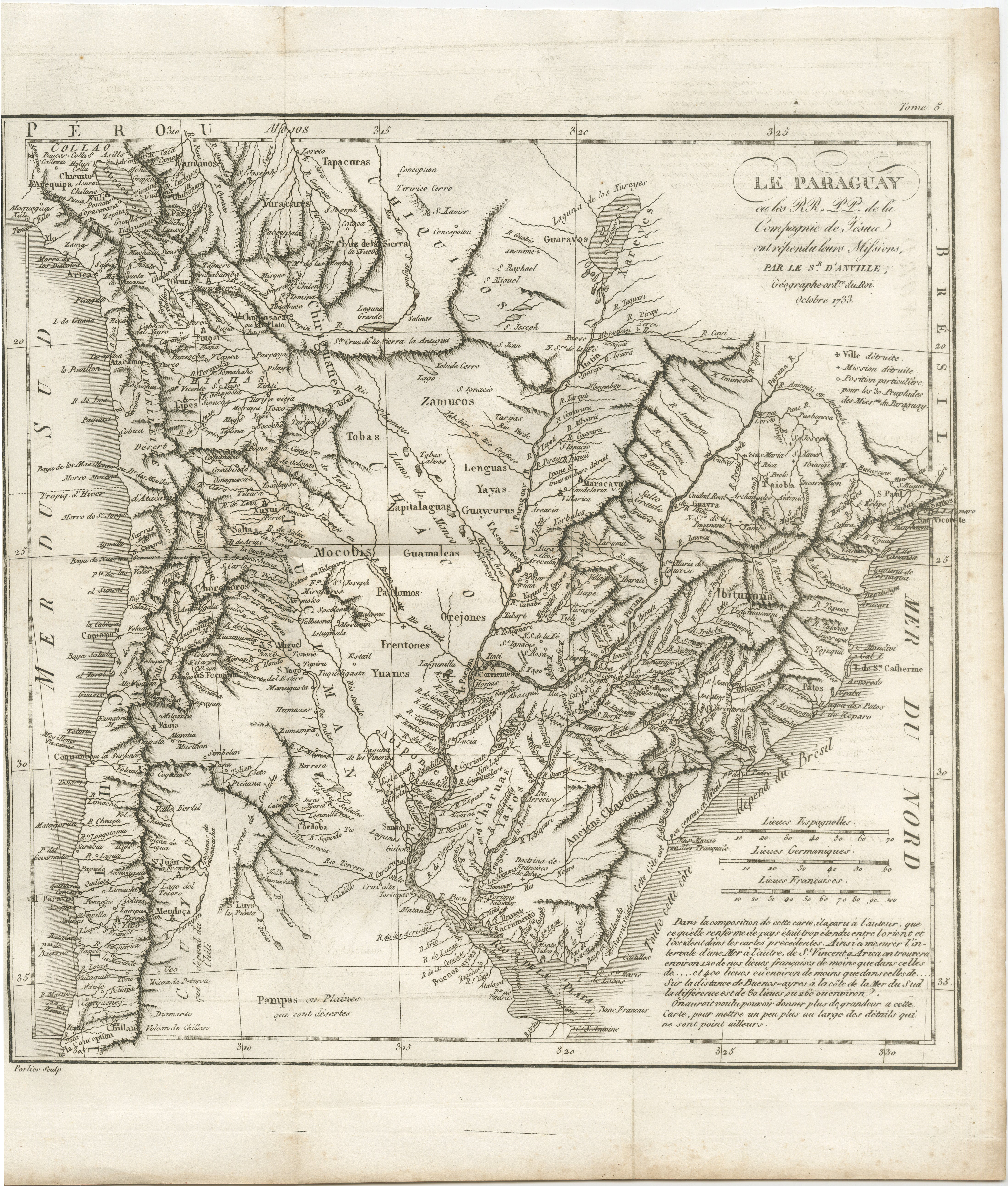 Antique Map of Paraguay and Jesuit Missions by D’Anville, 1733


Antique map titled Le Paraguay. This finely detailed copperplate engraving depicts the region of Paraguay along with surrounding areas of present-day Argentina, Bolivia, and Brazil.