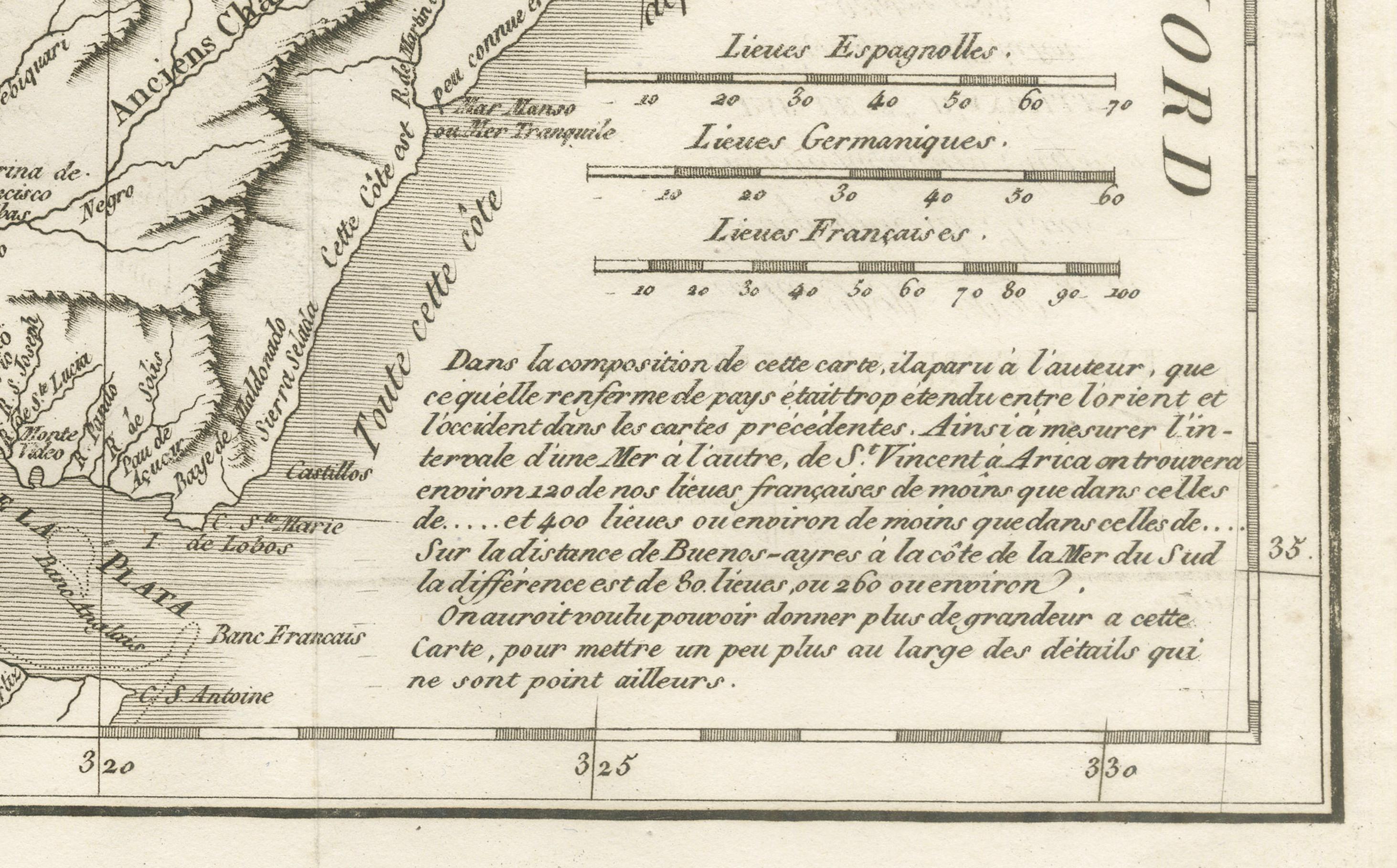 Paper Antique Map of Paraguay and Jesuit Missions by D’Anville, 1733 For Sale