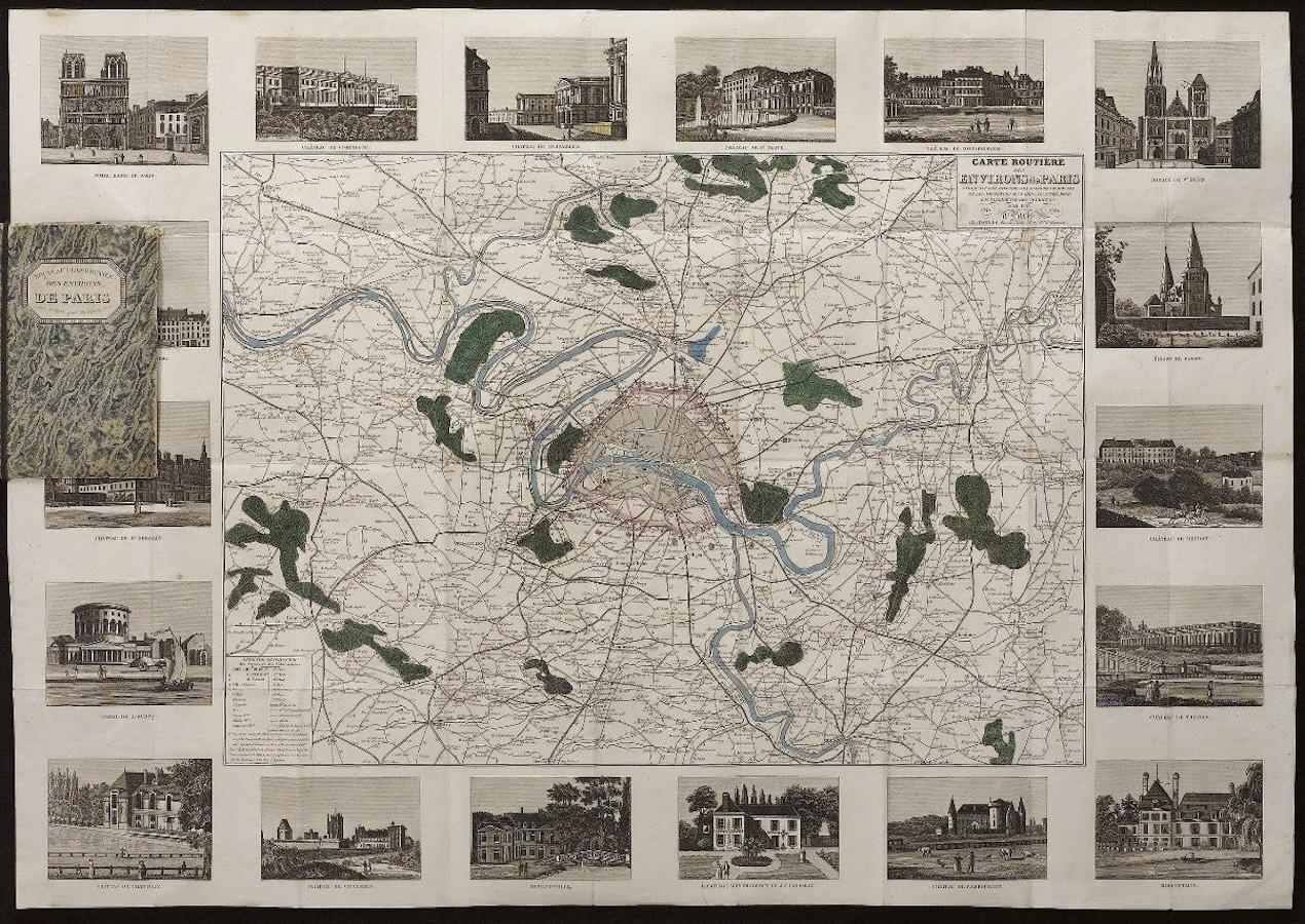Milieu du XIXe siècle Carte ancienne de Paris, 