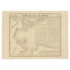 Mapa antiguo de parte de Borneo "Kalimantan" Indonesia por Vandermaelen, C.1825
