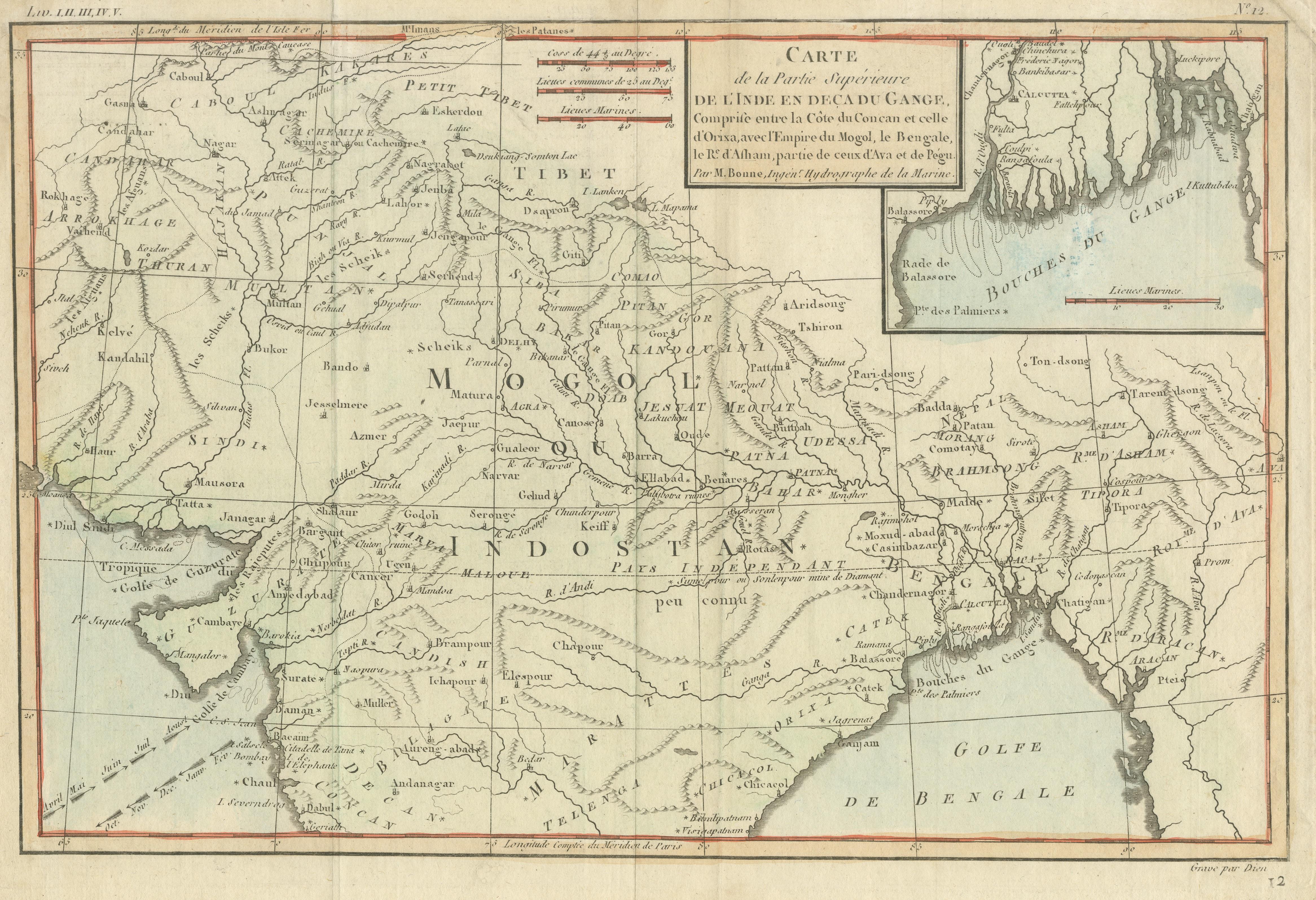 Antike Karte eines Teils Zentral- und Südostasiens im Zustand „Relativ gut“ im Angebot in Langweer, NL