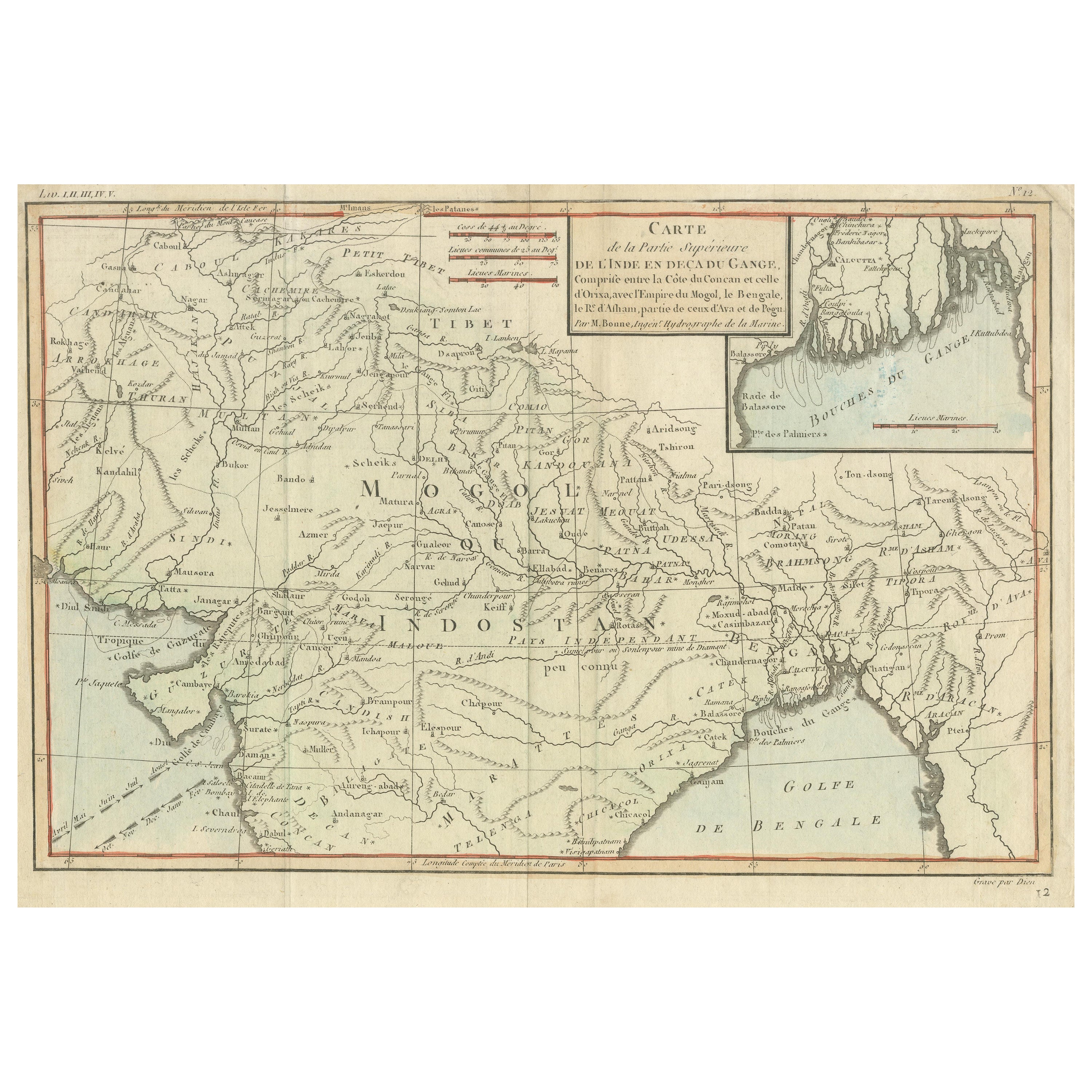 Carte ancienne d'une partie de l'Asie centrale et du Sud