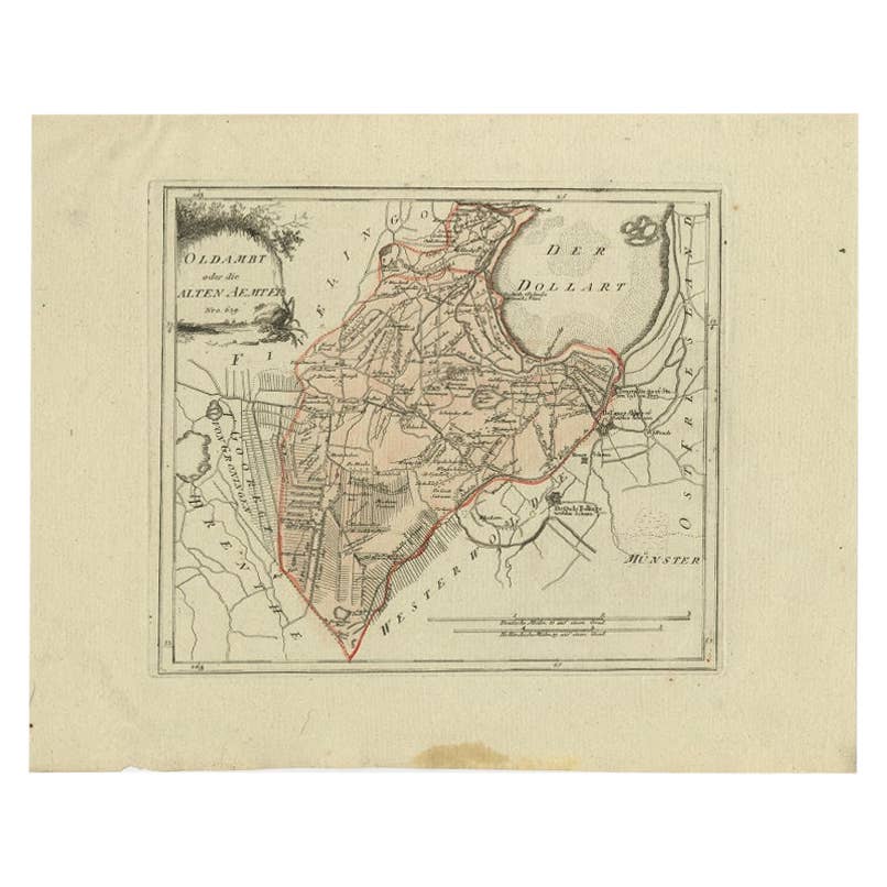 Antique Map of Part of Groningen by Von Reilly, 1792