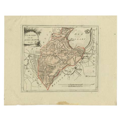 Antique Map of Part of Groningen by Von Reilly, 1792