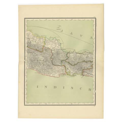 Antique Map of Part of Java, Indonesia, 1900