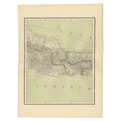 Carte ancienne d'une partie de Jérusalem, Indonésie, 1900