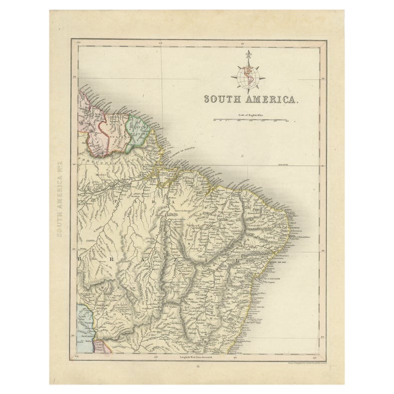 Mapa antiguo de parte de Sudamérica por Archer, C.1860