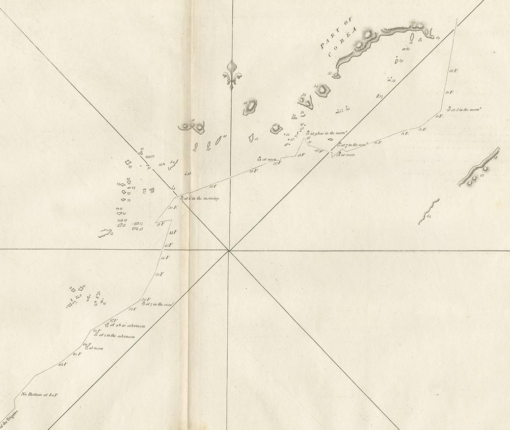 Antique Map of Part of the Korean Archipelago, 1798 In Good Condition For Sale In Langweer, NL