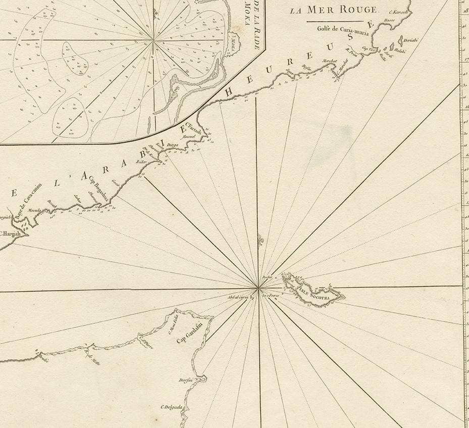 Original Antique Engraved Map of Part of the Red Sea, Arabia, 1775